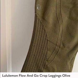 Lululemon In The Flow Olive Gr Crop Leggings